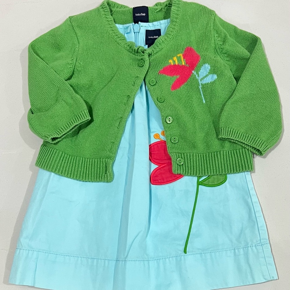 GAP Baby Green and Light Blue Outfit
